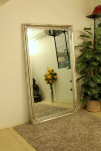 190x114cm Warm Silver Ornate Mirror 2