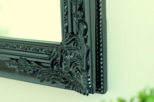 Gloss black mirror 130x70cm