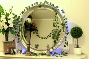 90cm round silver mirror