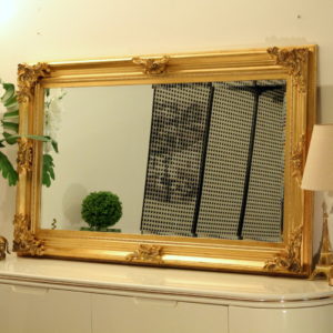 Gold leaf thick ornate mirror 143x83cm